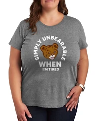 Hybrid Apparel Plus Instant Message Tired Simply Unbearable Short-Sleeve Graphic T-Shirt