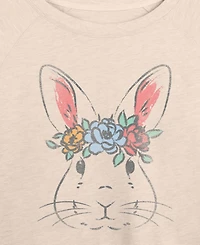 Hybrid Apparel Plus Instant Message Bunny Face Vintage Faded French Terry Long-Sleeve T-Shirt