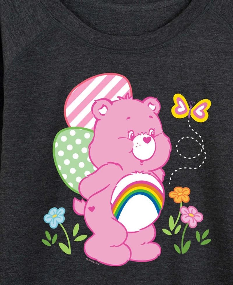 Hybrid Apparel Plus Care Bears Cheer Bear Easter Scene French Terry Long-Sleeve T-Shirt