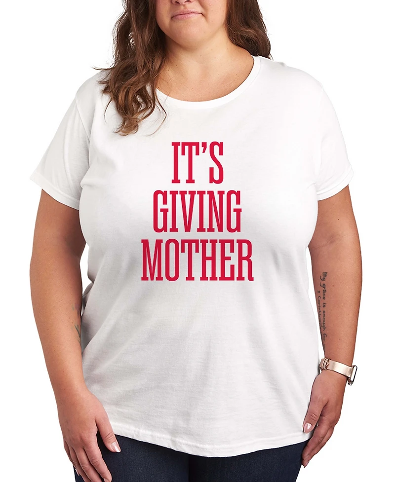 Hybrid Apparel Plus Instant Message Its Giving Mother Short-Sleeve Graphic T-Shirt