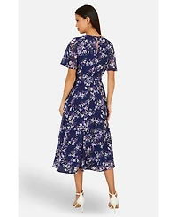 Yumi Women's Blossom Print Midi Skater Dress