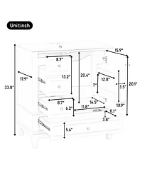 Sillysis 30'' Bathroom Vanity with Ceramic Sink, Solid Wood Frame, Multi-Drawer Storage & Soft Close Door for Modern Bathrooms
