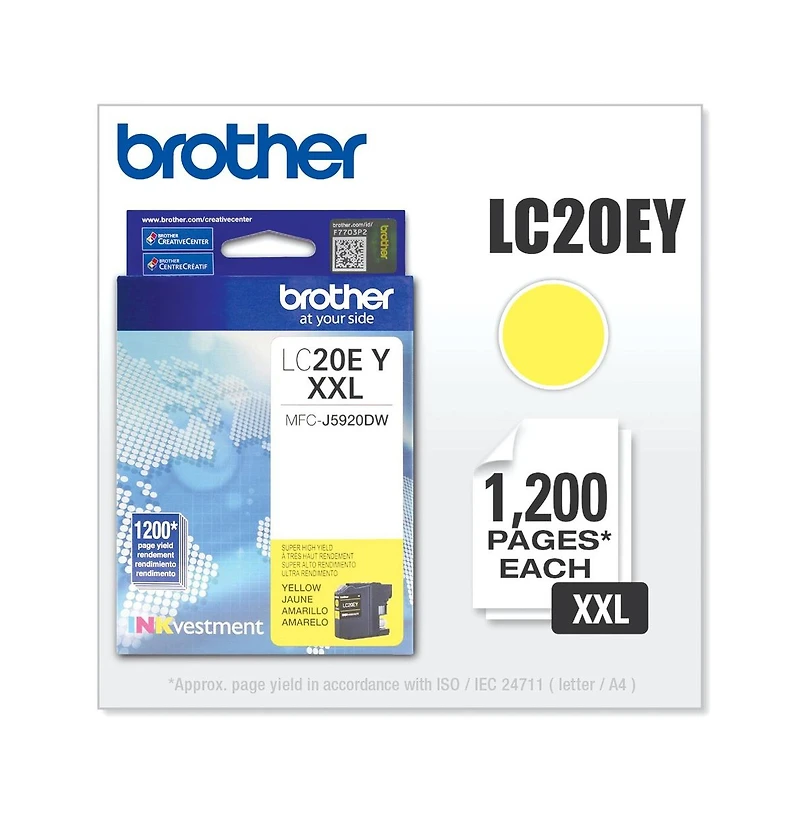 Brother LC20EY INKvestment 1,200 Page-Yield Super High-Yield Ink