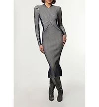 Karen Millen Women's Fitted Long Sleeve Midi Dress