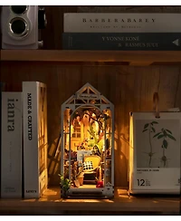 Robitime Book Nook Kit Diy Miniature House Kit, 3D Wooden Puzzle Garden House, Bookend Bookshelf Insert Decor, Diorama Kit Christmas Birthday Gift