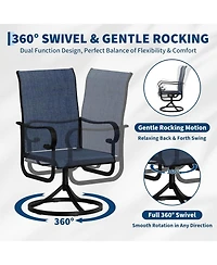 gaomon Patio 360°Swivel Chairs Set of 2 Outdoor Rocking Dining Chairs with All-Weather Textilene Fabric, Deck Rocker Seat with High Back for Back