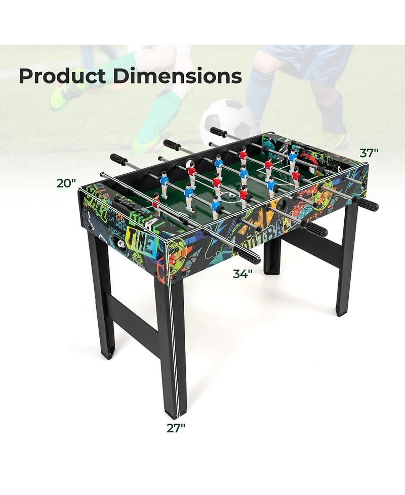 Mecale 37" Mini 2-in-1 Foosball Game Table with Detachable Legs, Tabletop Use