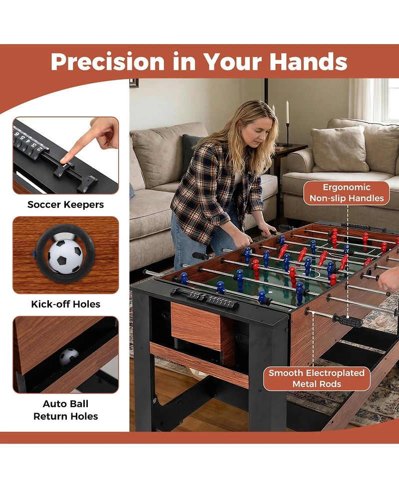 Mecale 2-in-1 Full-Size Foosball and Pool Combo Table with Legs