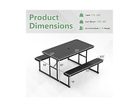 Slickblue Outdoor Picnic Table Bench Set for 2–4 People, Rectangular