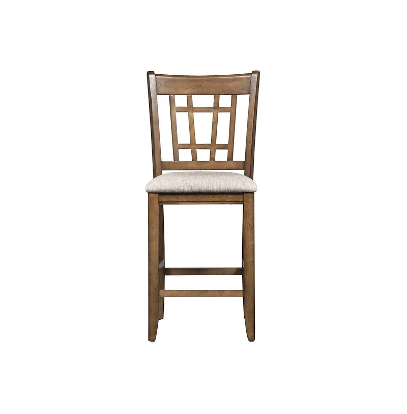 Liberty Furniture Santa Rosa 24 Inch Lattice Back Counter Chair-Set of 2 in Antique Honey