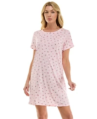Jaclyn Intimates Women's Relaxed Short-Sleeve Sleep Shirt