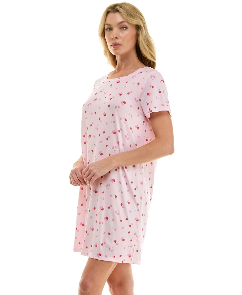 Jaclyn Intimates Women's Relaxed Short-Sleeve Sleep Shirt