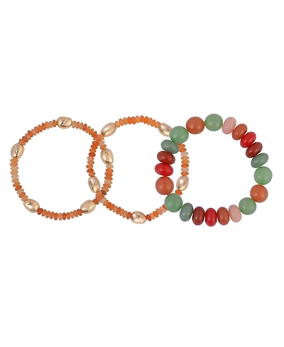 Rachel Rachel Roy 3pc Stretch Bracelet Set with Semi Precious Beads