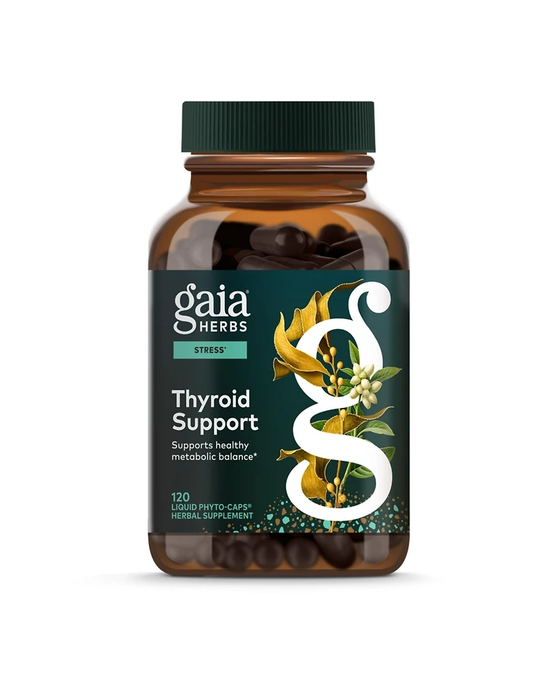 Gaia Herbs Thyroid Support - Made with Ashwagandha, Kelp, Brown Seaweed, and Schisandra to Support Healthy Metabolic Balance and Overall Well-Being