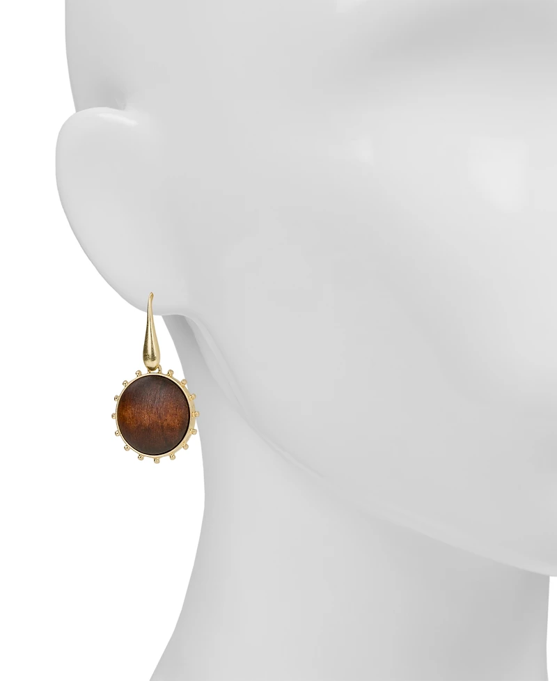 Patrica Nash Gold-Tone Plated Wood Drop Earrings
