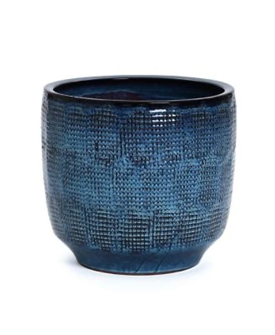 Luxenhome Ocean Blue 15.75 Inch Round Ceramic Planter