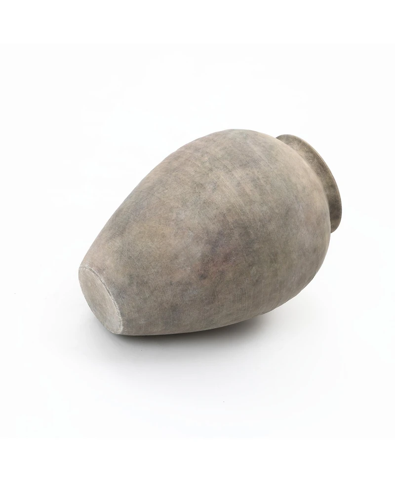 LuxenHome Rustic Ceramic Vase, 12.4" Tall Terracotta Pot with Earthy Gray-Brown Finish, Handcrafted