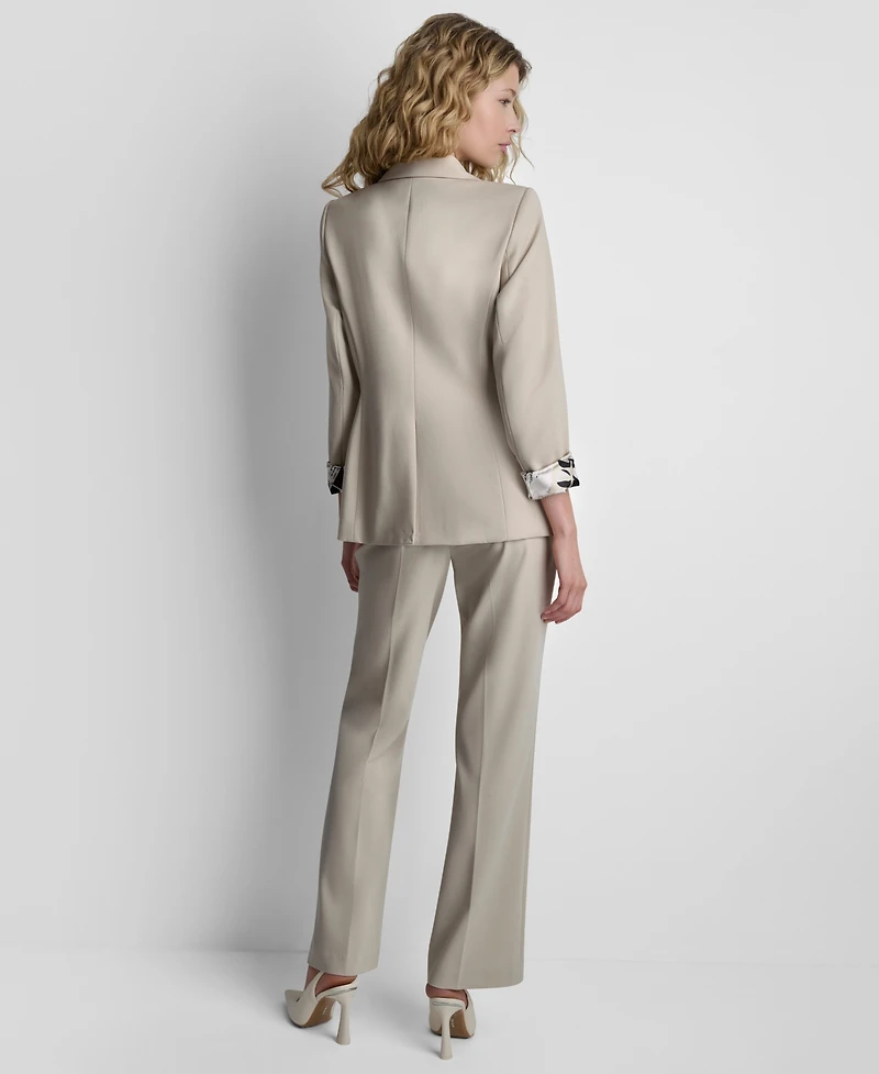 Dkny Women's Newspaper-Print One-Button Blazer