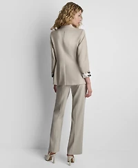 Dkny Women's Newspaper-Print One-Button Blazer