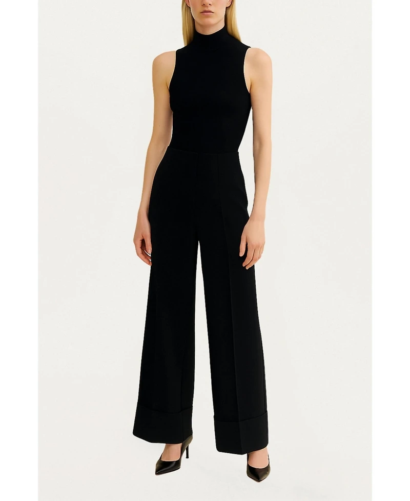Nocturne Women's Cuffed Wide-Leg Trousers