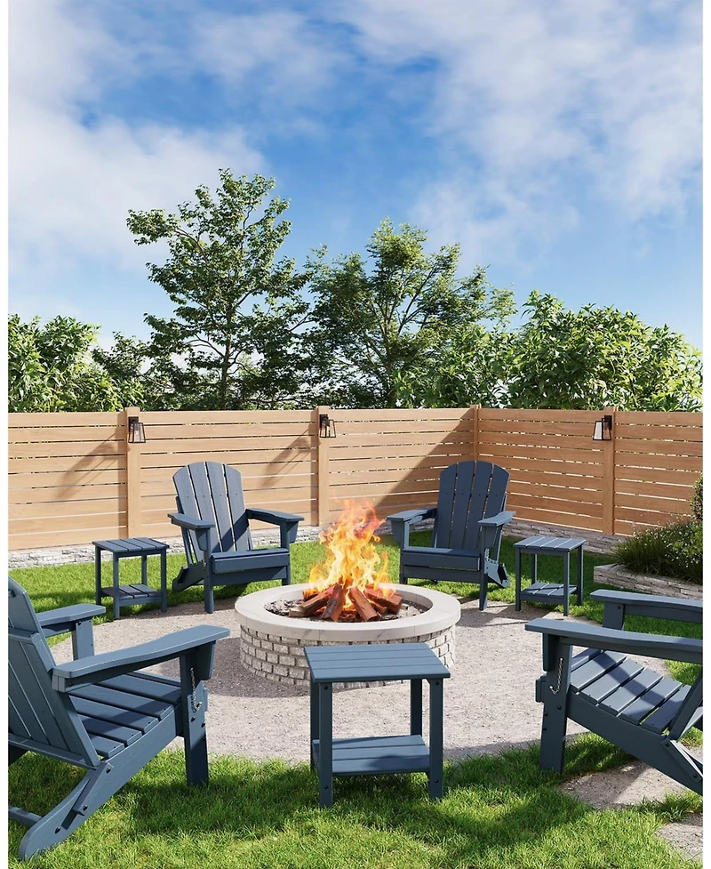 gaomon TrailBlaze 18 X 15 in Adirondack Square Outdoor Side Table,2-Tier Storage Patio Side Table