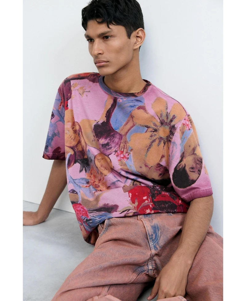 Desigual Men's Floral printed t-shirt
