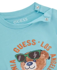 Guess Baby Boys' Short-Sleeve T-Shirt and Knit Denim Shorts Set, 2-Piece Set