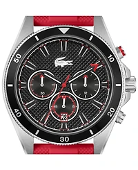 Lacoste Men's Mainsail Red Silicone Strap Watch, 43mm
