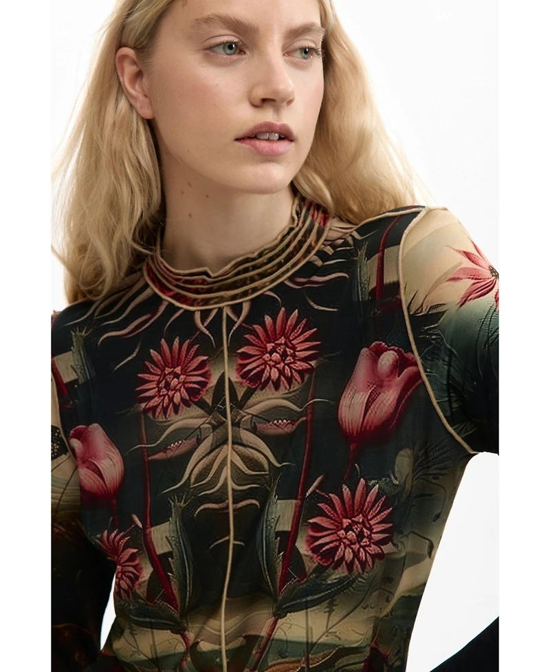 Desigual Women's Printed high neck t-shirt