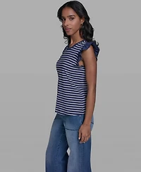 Karl Lagerfeld Paris Women's Sleeveless Crewneck Knitted Top