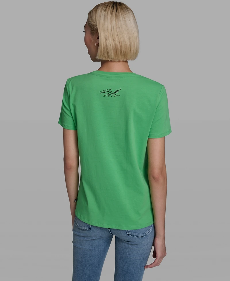Karl Lagerfeld Paris Women's Short-Sleeve Crewneck T-Shirt