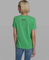 Karl Lagerfeld Paris Women's Short-Sleeve Crewneck T-Shirt