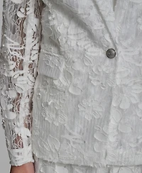 Karl Lagerfeld Paris Women's Long-Sleeve Collared Laced Blazer