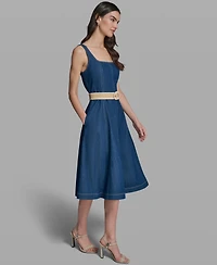 Karl Lagerfeld Paris Women's Sleeveless Square Neck Tank Top Dress