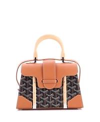 Pre-Owned Goyard Mini Structured Saigon Top Handle Bag Coated Canvas with Leather