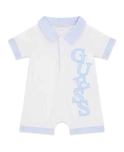 Guess Baby Boys' Stretch Jersey Shortall with Seersucker Details