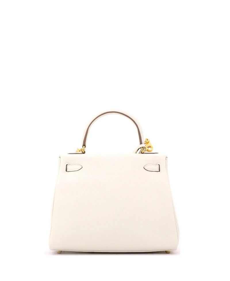 Pre-Owned HERMES Kelly 25 Handbag Light Togo with Gold Hardware