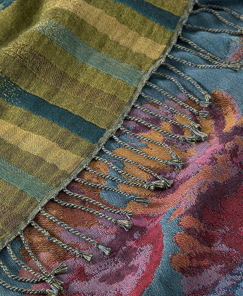 Uncommon Goods Women's Botanical Rainbow Reversible Wrap, 39" x 78"