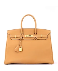 Pre-Owned HERMES Birkin 35 Handbag Brown Togo with Gold Hardware