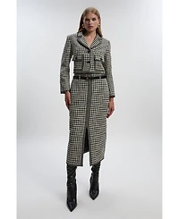 Karen Millen Women's Tweed Belted Pencil Skirt