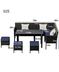 Clihome Small space patio furniture 7-piece outdoor set