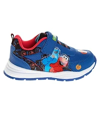 Sesame Street Kids Cookie Monster Light Up Hook & Loop Fashion Sneaker Kids' Easy Fun Character Design Play Ready Durable