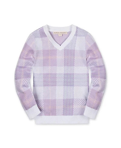 Hope & Henry Boys Organic Long Sleeve V-Neck Intarsia Sweater