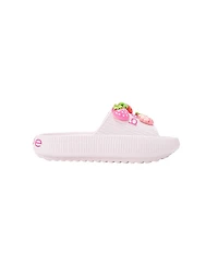 Bebe Little Girls Eva Slide – Lightweight Comfy Sandals with Strawberry Charms