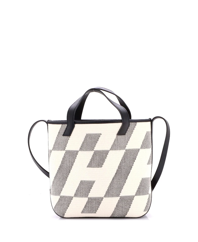 Pre-Owned HERMES Cabas H en Biais Tote Canvas with Leather