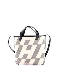 Pre-Owned HERMES Cabas H en Biais Tote Canvas with Leather
