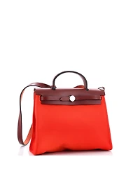 Pre-Owned HERMES 31 Herbag Zip Leather and Toile