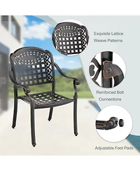 Gymax 2 Pieces Cast aluminum patio chair bistro dining chair outdoor cast aluminum chair