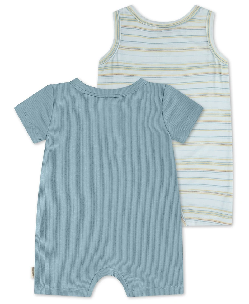 Huggies Baby Boys' Henley Neck Romper, 2-Pack