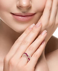 Effy Collection Ruby (1-5/8 ct. t.w.) & Diamond (5/8 ct. t.w.) Ring in 14k Rose Gold